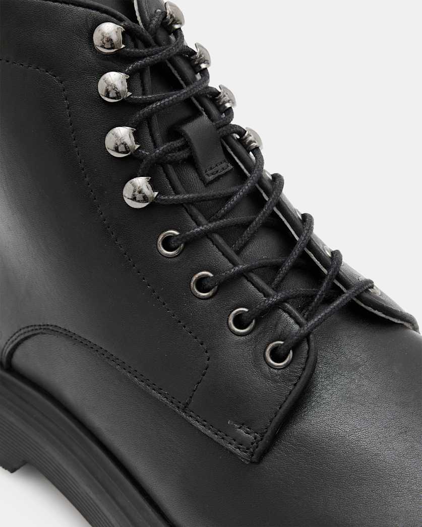 Nidd Leather Round Toe Ankle Boots