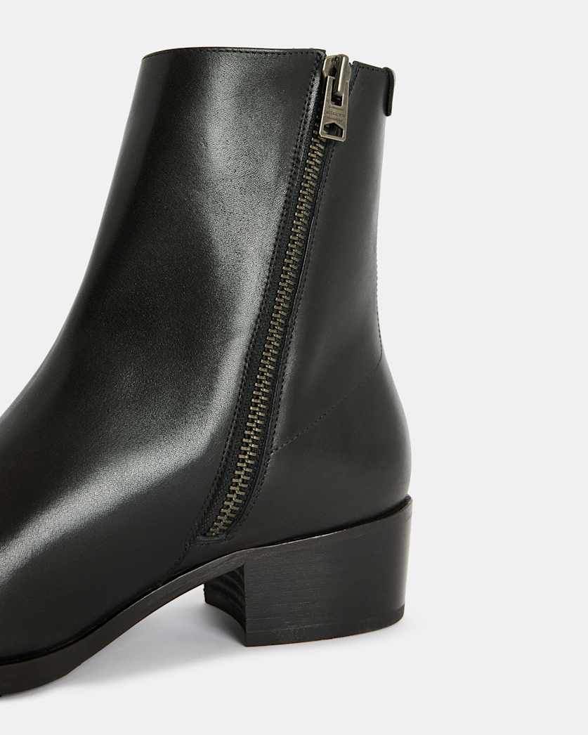 Bonham Stacked Heel Leather Boots