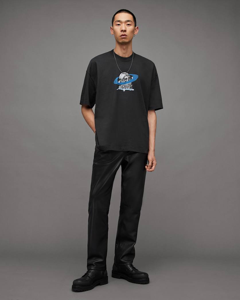 Saturn Alien Graphic Oversized T-Shirt