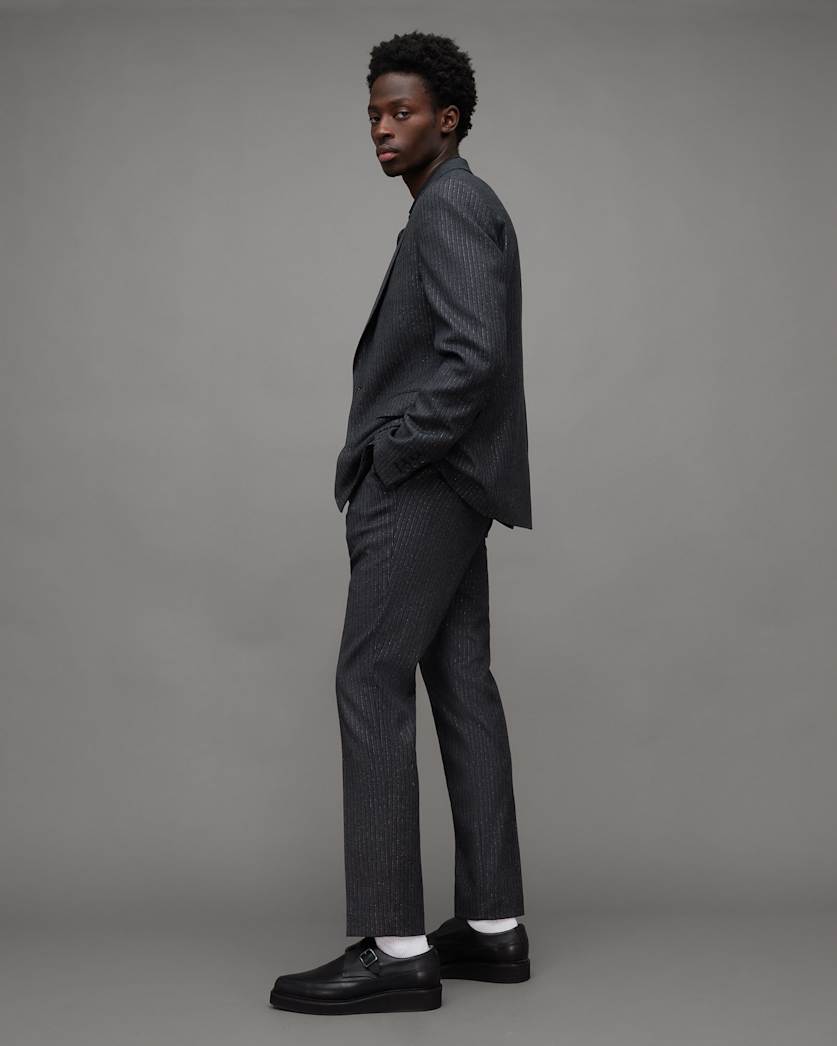 Androm Metallic Pinstriped Slim Blazer