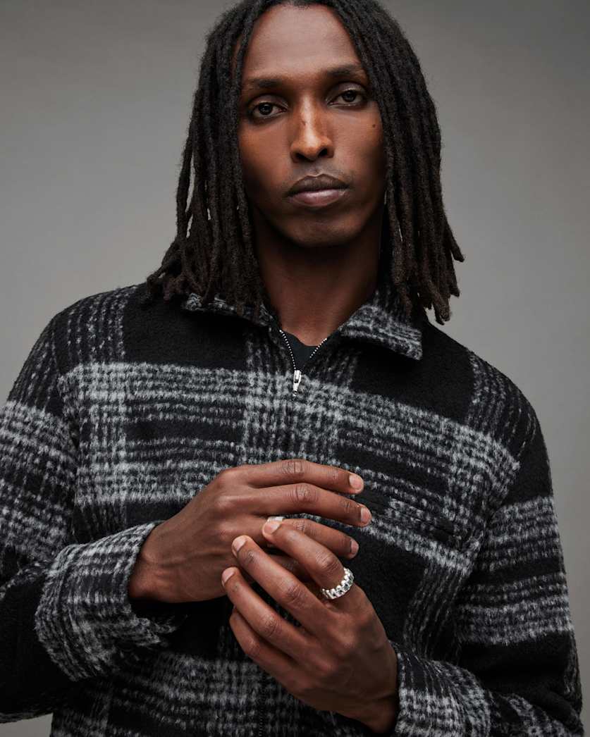 Phoenix Checked Zip Relaxed Fit Jacket