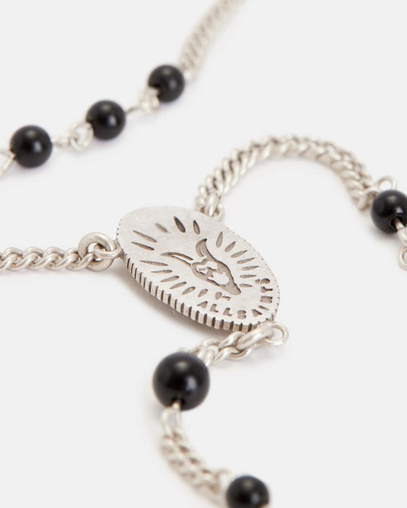 Saif Beaded Sterling Silver Rosary Necklace