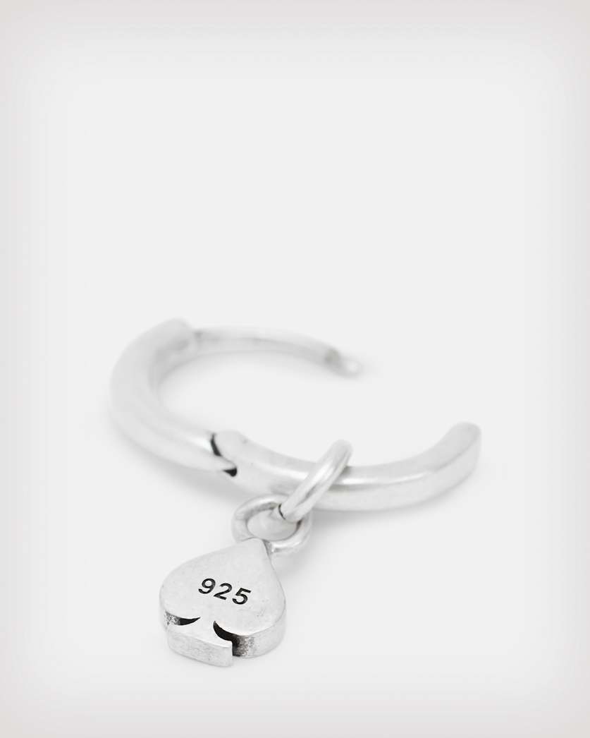 Spade Sterling Silver Hoop Earring