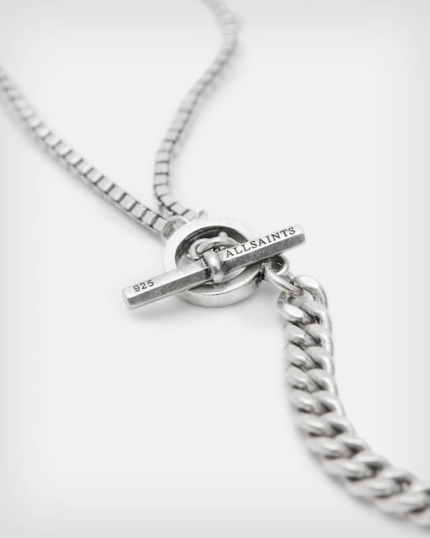 Dino 2-In-1 Chain Sterling Silver Necklace