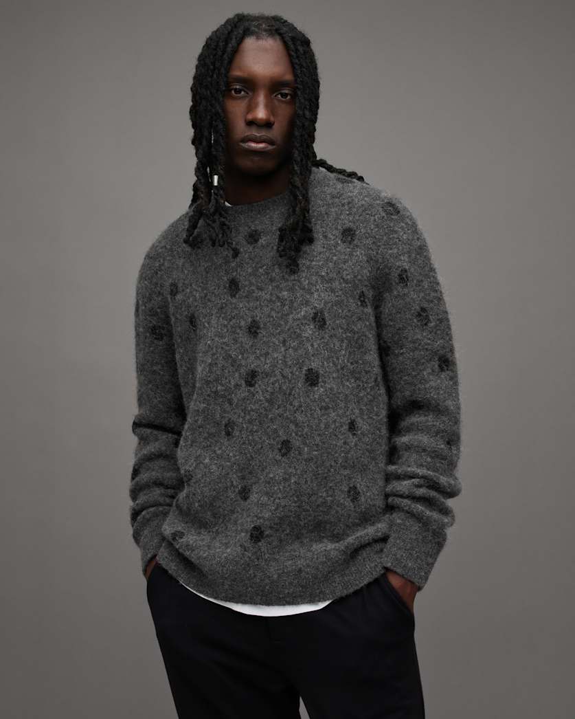 Polk Dot Jacquard Relaxed Crew Jumper