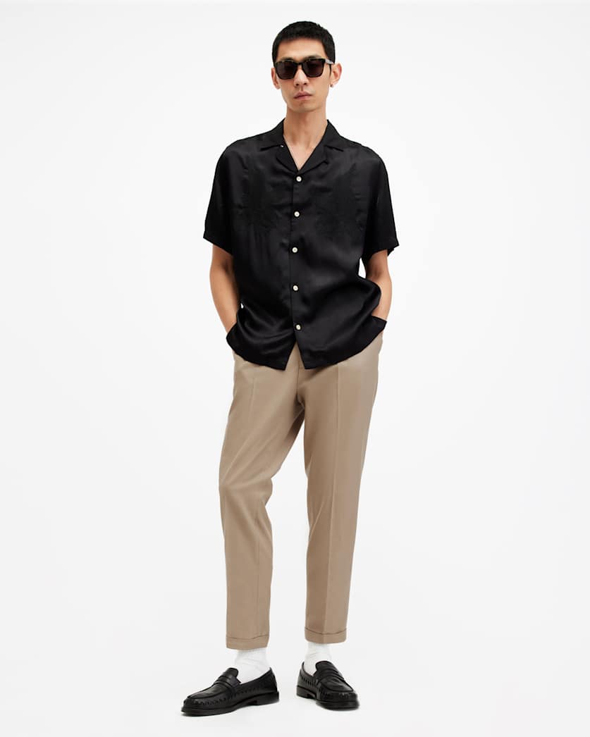 Tallis Slim Fit Cropped Tapered Trousers