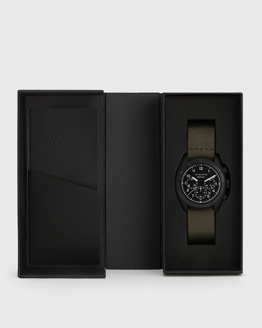 Subtitled I Stainless Steel Nylon Watch