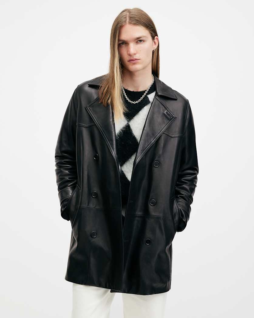 Kessler Double Breasted Leather Coat
