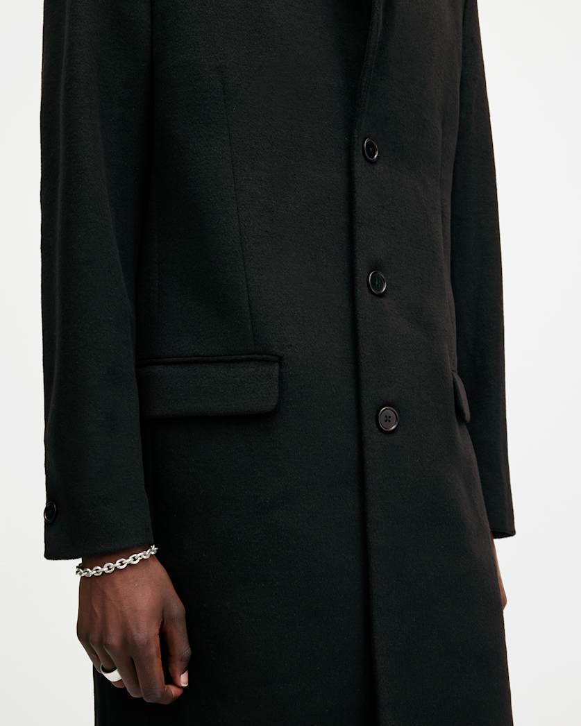 Hal Single Breasted Wool Blend Coat