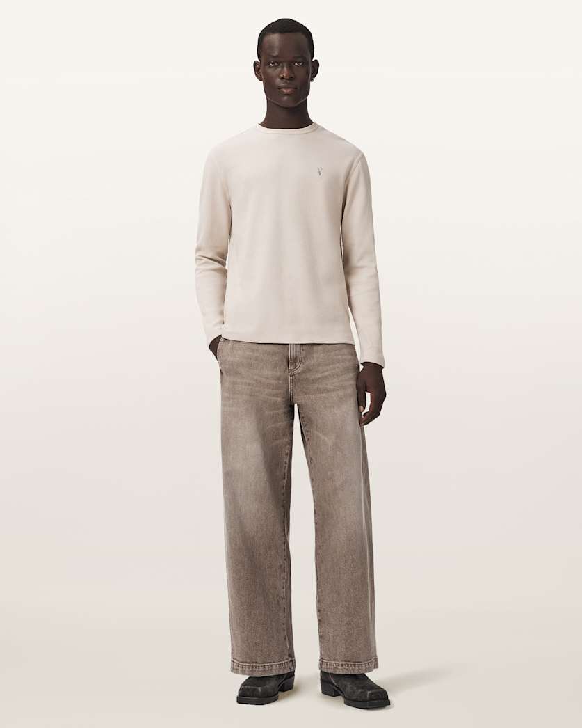 Ellis Waffle Texture Long Sleeve Crew