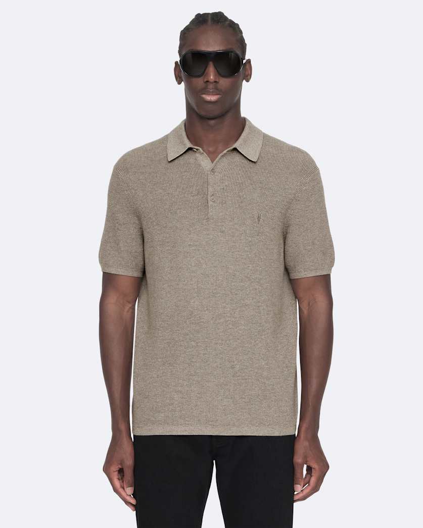 Aspen Waffle-Knit Short-Sleeve Polo