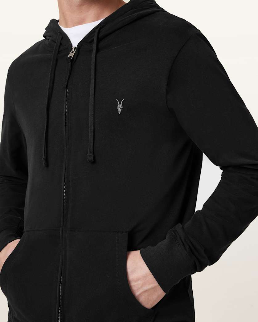 Brace Zip Up Brushed Cotton Hoodie