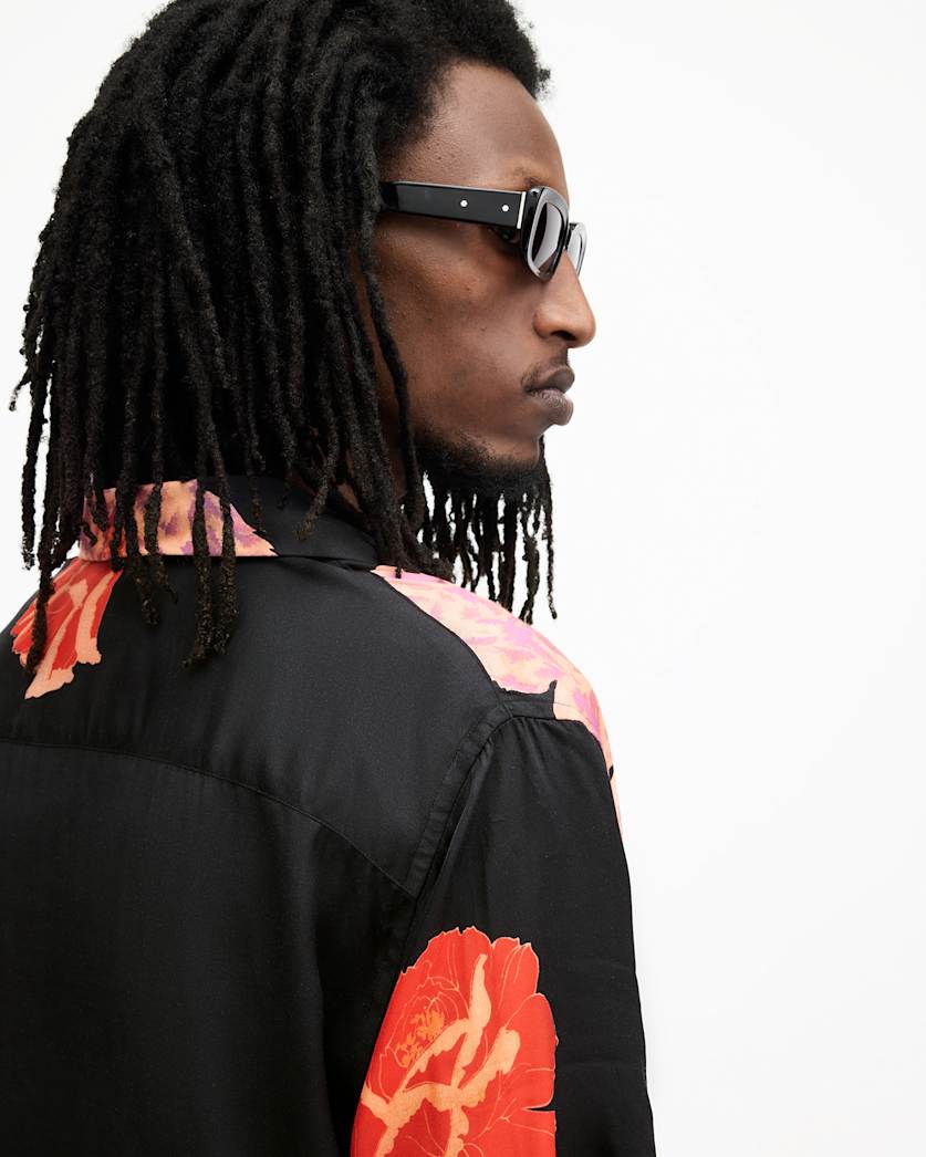 Roze Floral Print Relaxed Fit Shirt