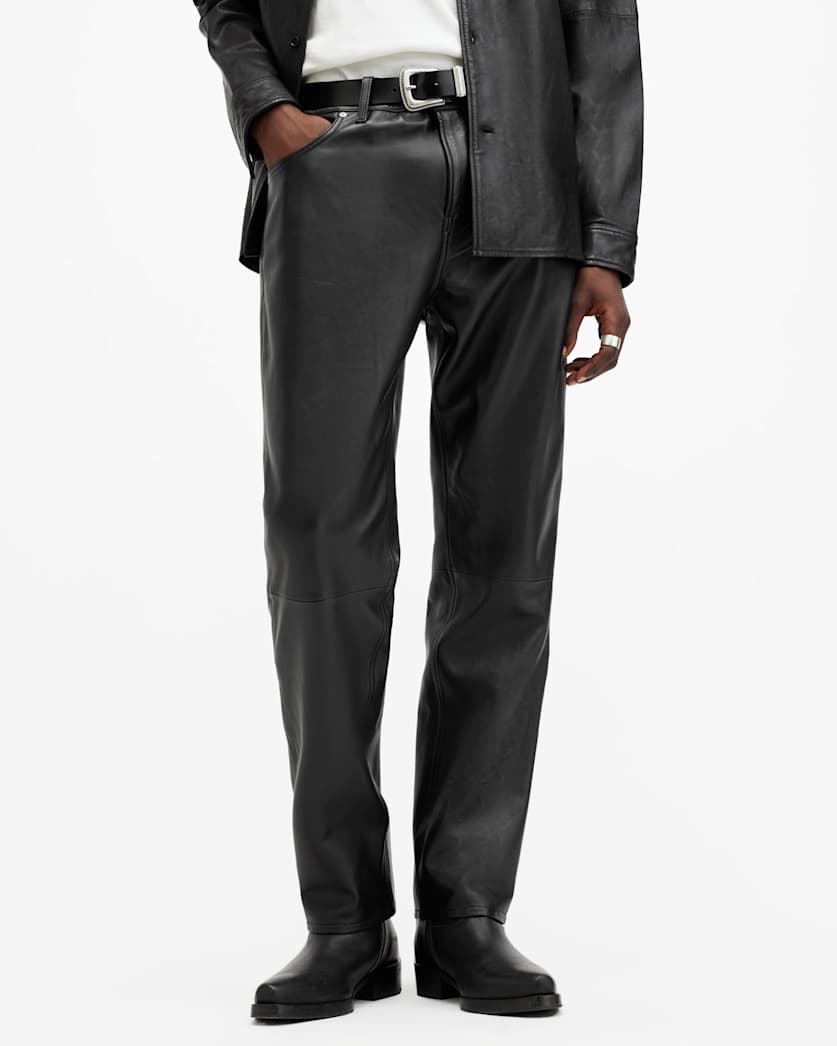 Lynch Straight Fit Leather Trousers