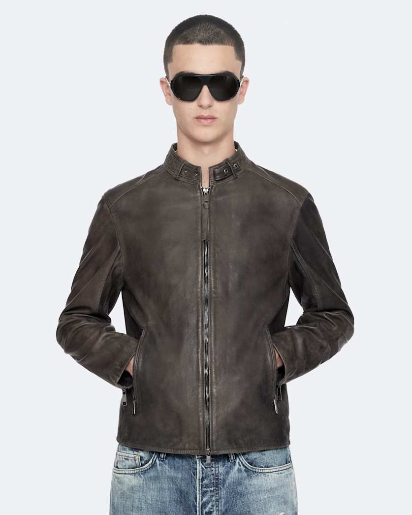 Cora slim fit leather jacket