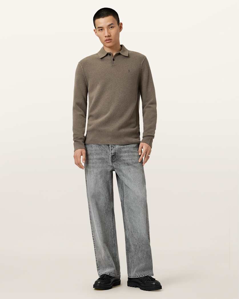 Statten Long Sleeve Ramskull Polo Jumper