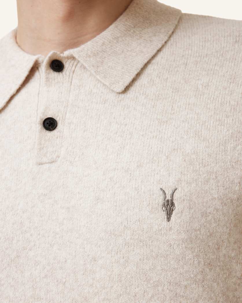 Statten Long Sleeve Ramskull Polo Jumper