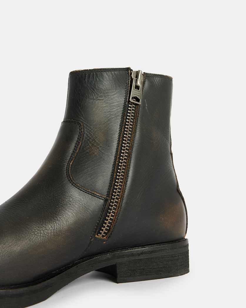 Lang Leather Zip Up Boots