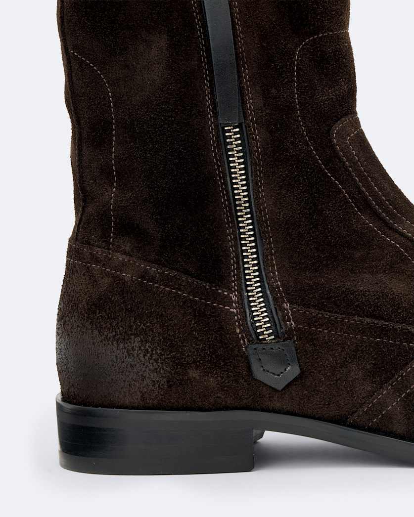 Dorian Zip-Up Suede Ankle Boots