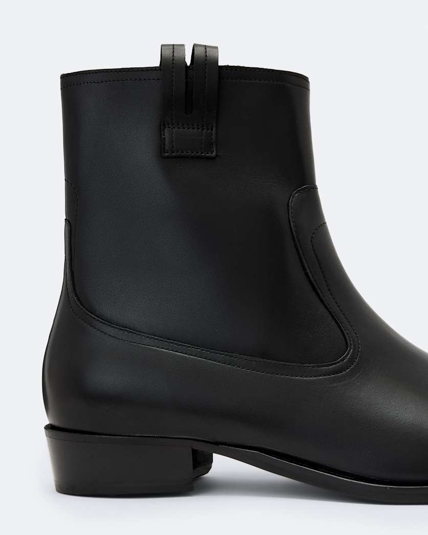 Hiro Zip-Up Leather Ankle Boots