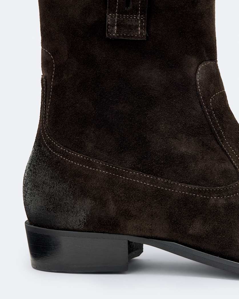 Hiro Suede Zip Up Boots