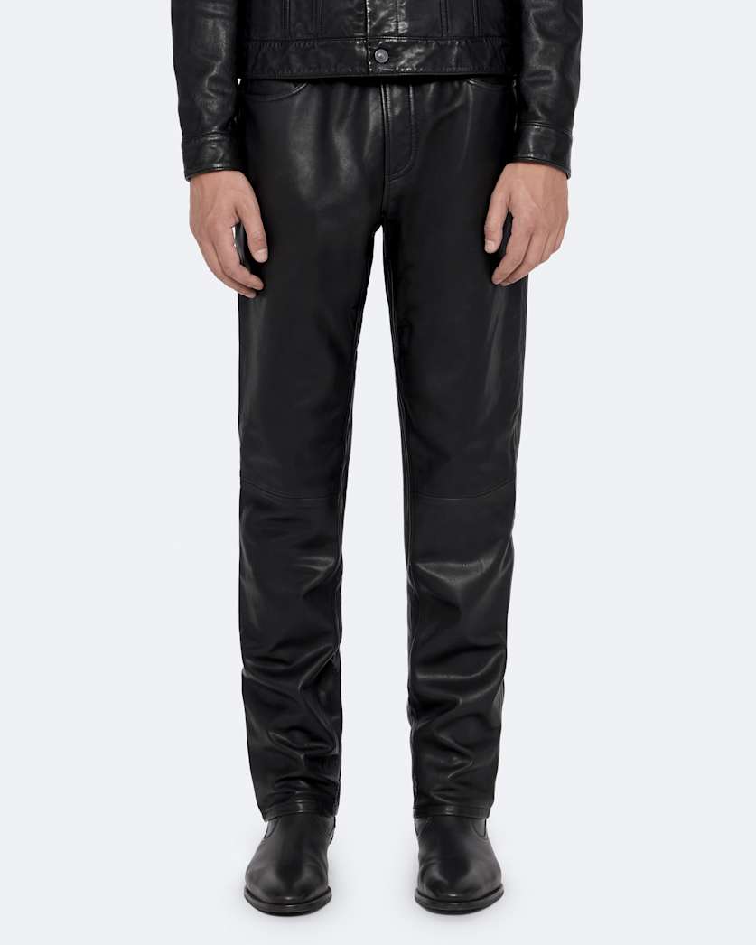 Slim leather trousers