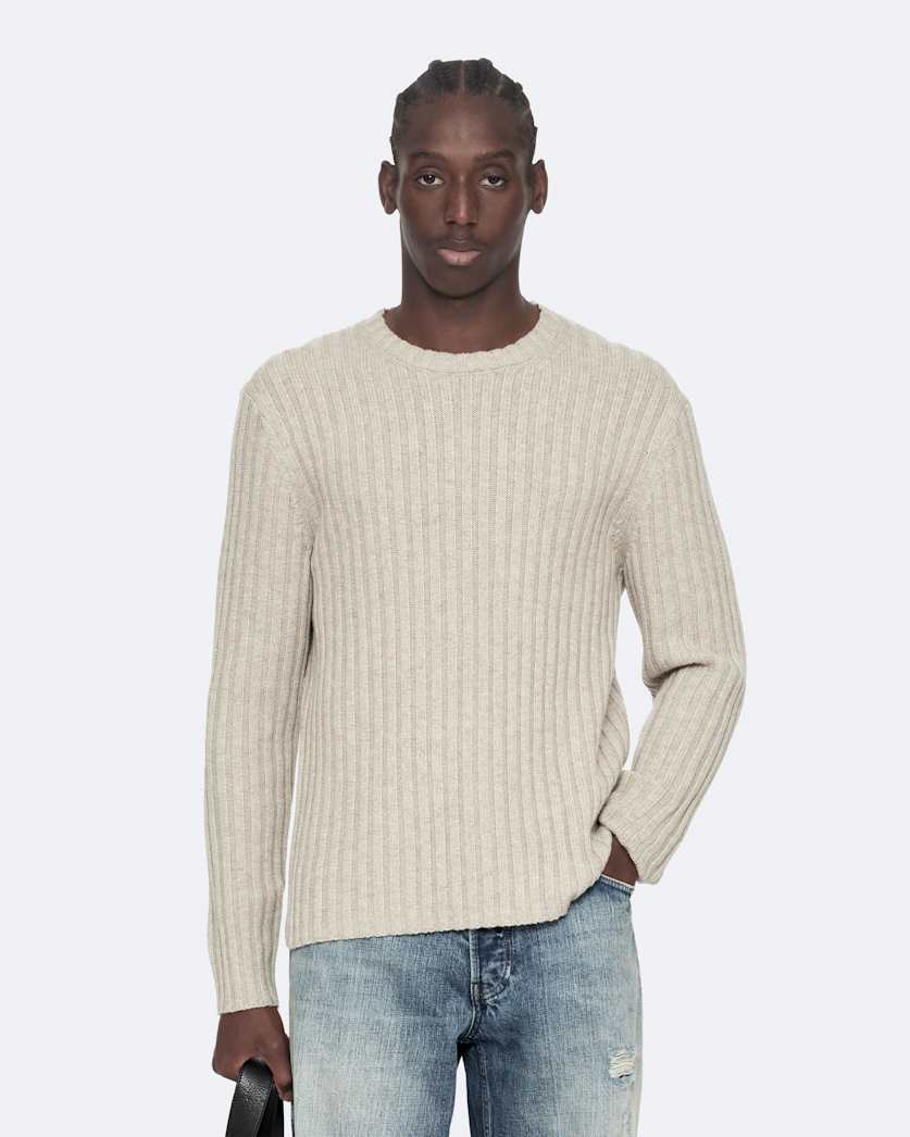 Crew-neck ribbed jumper