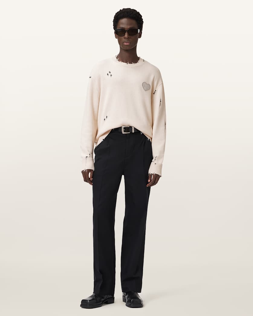Theo Distressed Embroidered Sweater