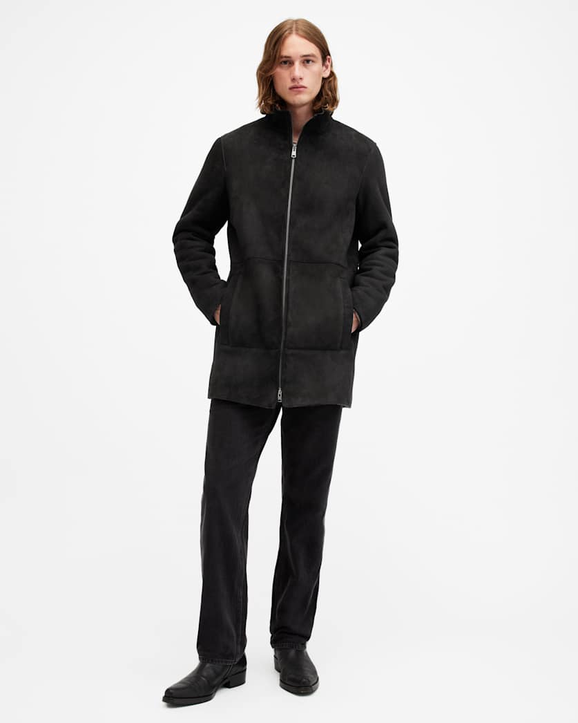 Stride Funnel Neck Shearling Coat
