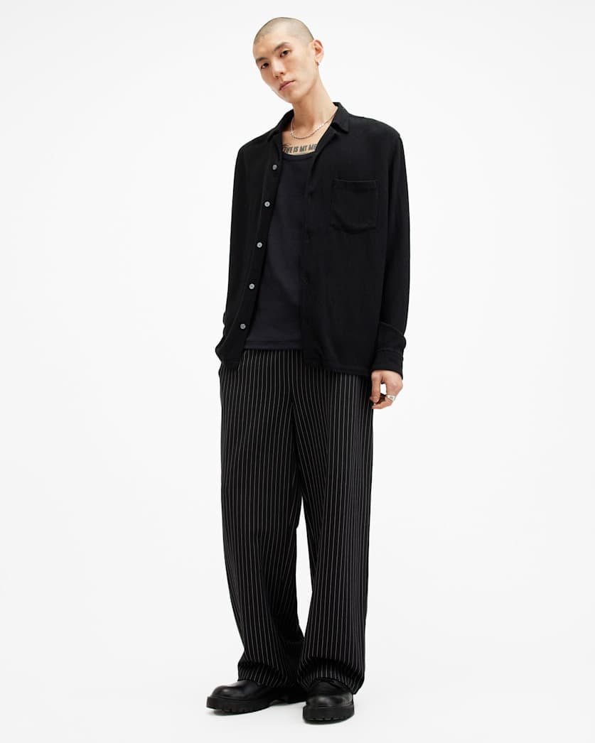 Cudi Long Sleeve Linen Blend Shirt