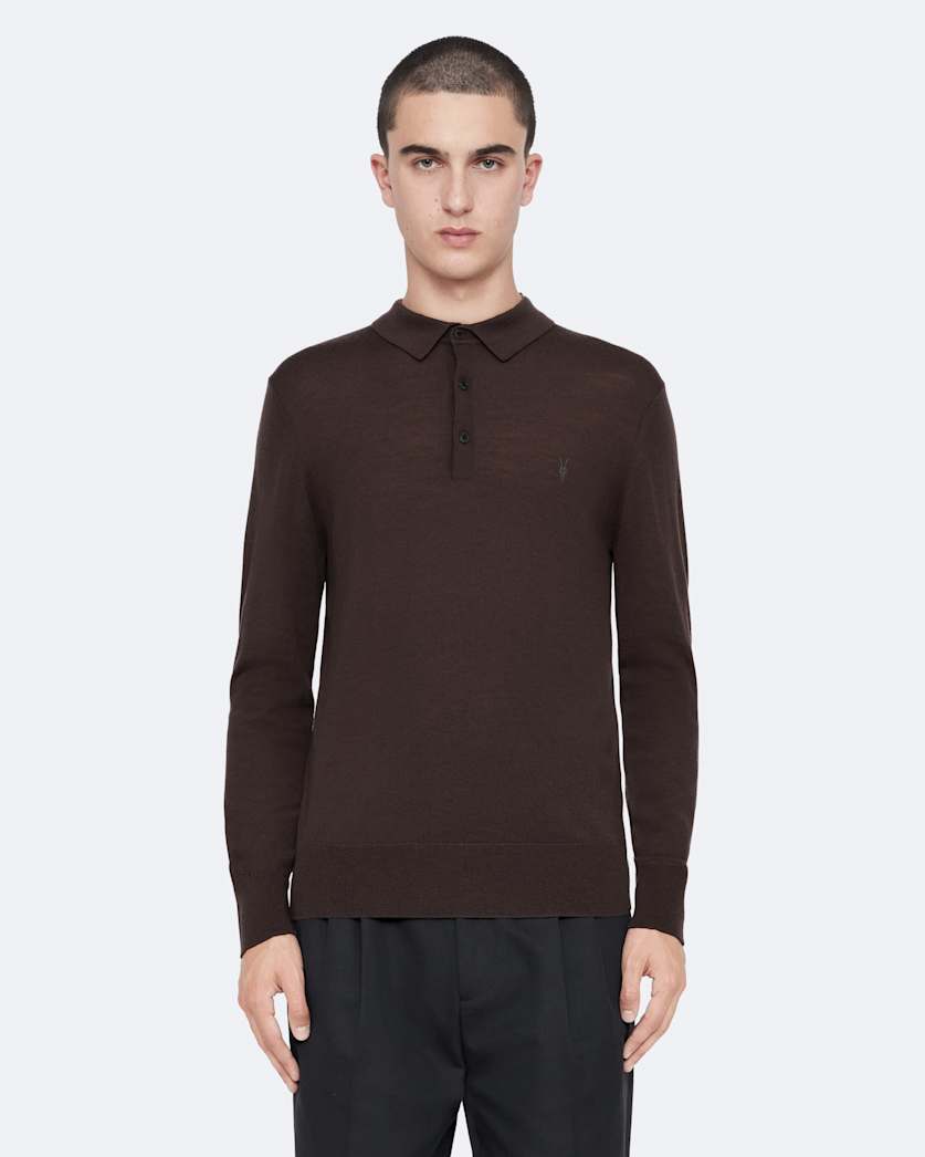 Mode merino long sleeve polo