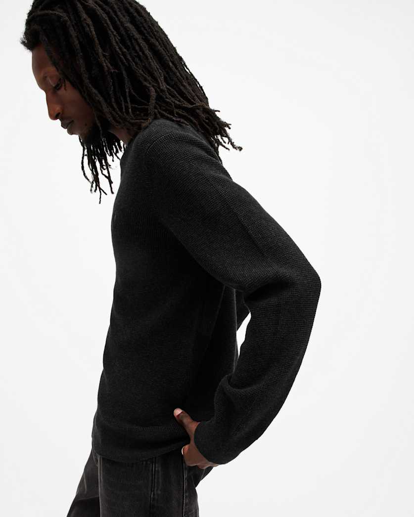 Aspen Waffle Texture Crew Neck Ramskull Jumper