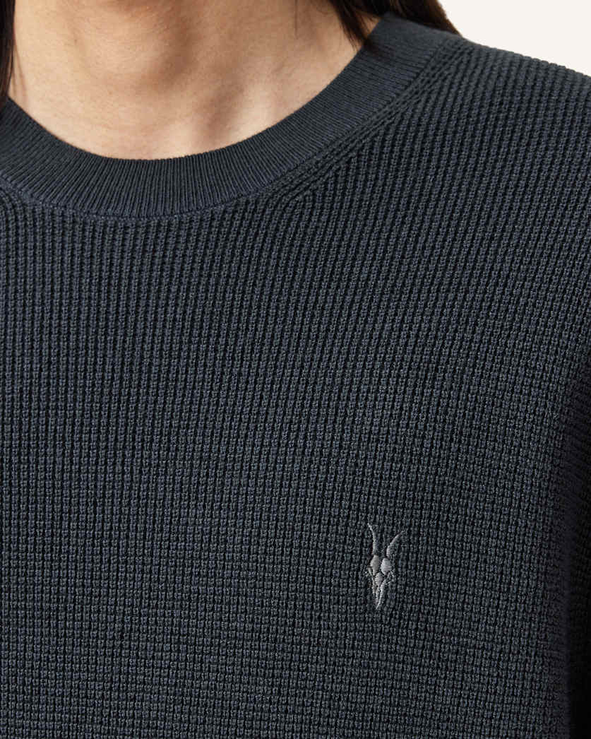 Aspen Waffle Texture Crew Neck Ramskull Jumper