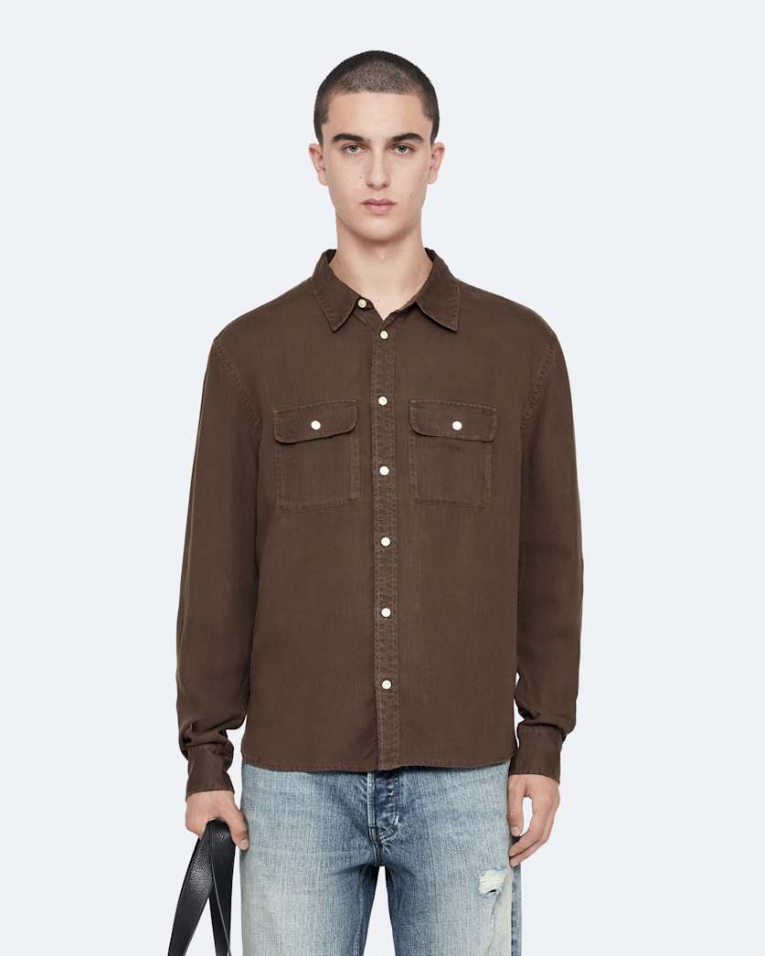 Regular-fit tencel shirt with pockets