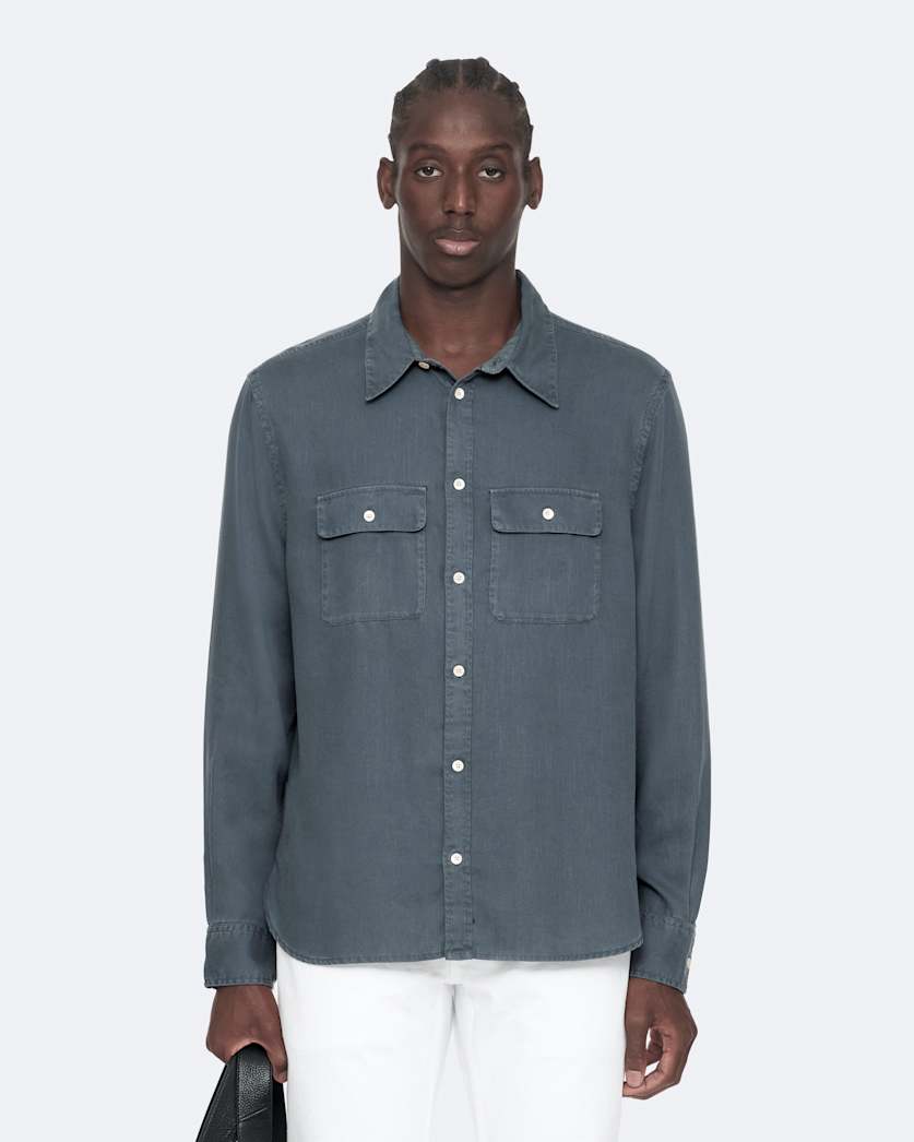 Regular-fit tencel shirt with pockets