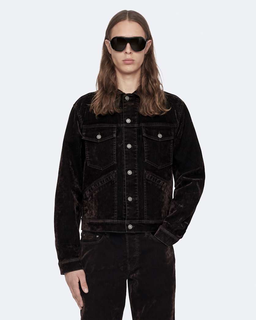 Flocked Denim Trucker Jacket