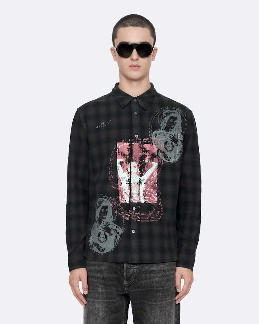 Long sleeve pattern check shirt