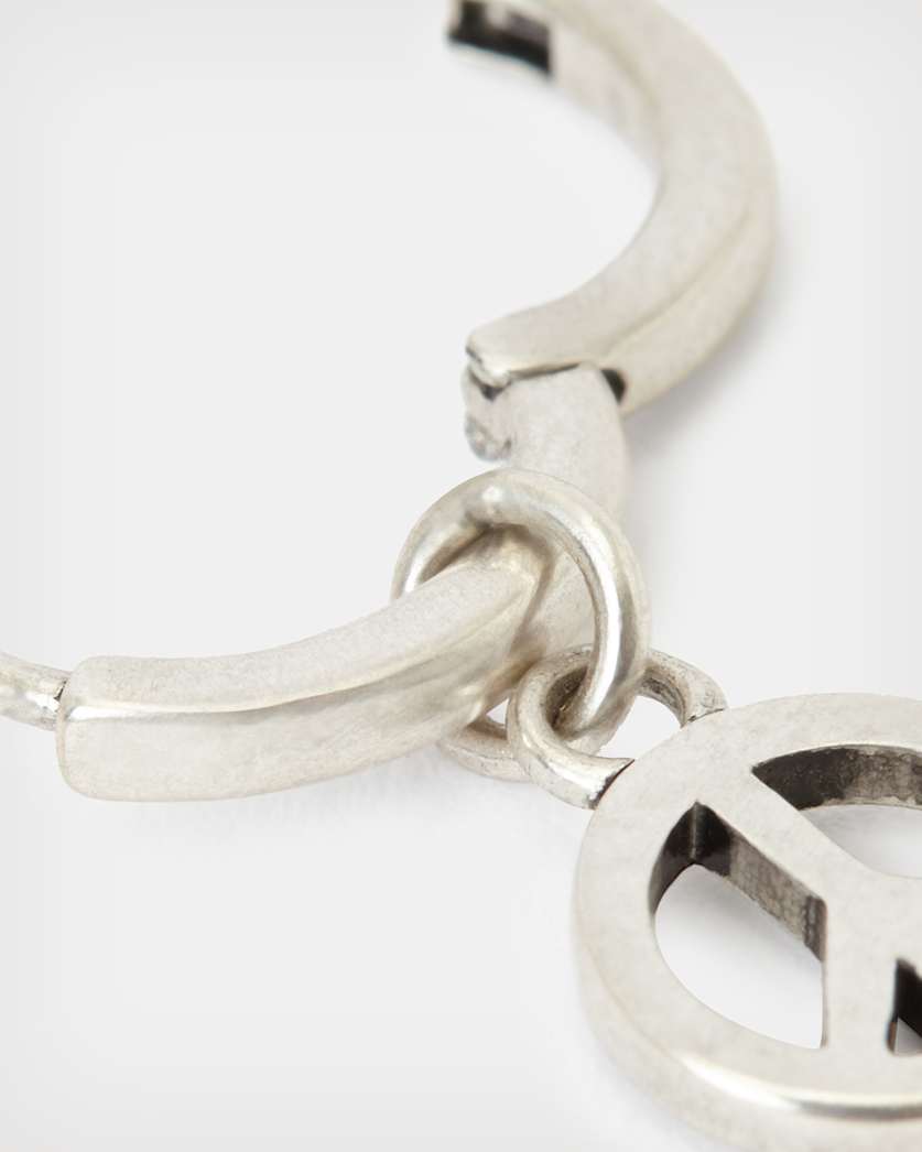 Peace Sterling Silver Hoop Earring