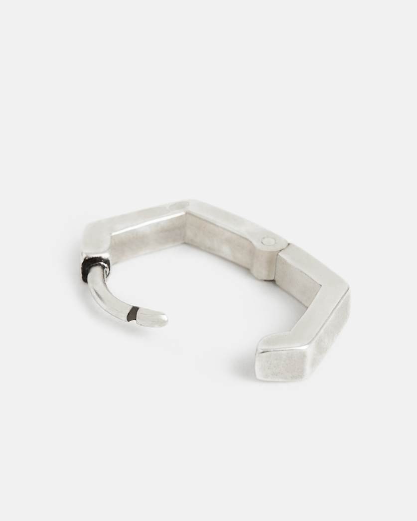 Hex Sterling Silver Hoop Earring