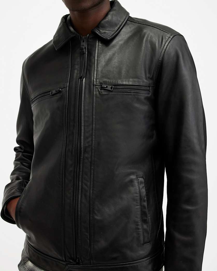 Luck Zip Up Leather Jacket
