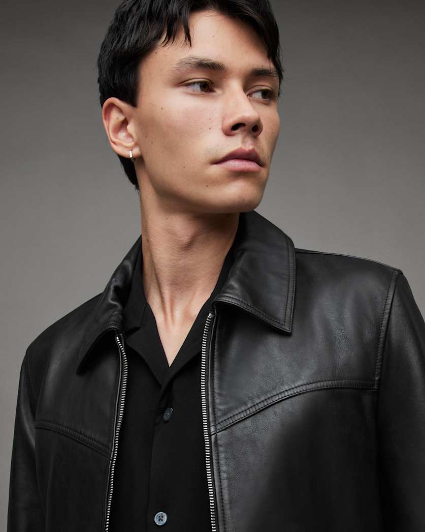 Tune Cropped Zip Up Leather Jacket