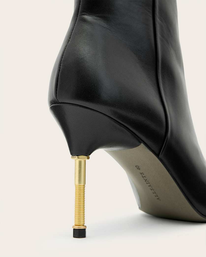 Natasha Pointed Zip Up Leather Boots