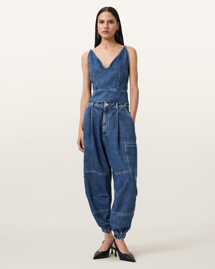 Sol Tapered Denim Cargo Jeans