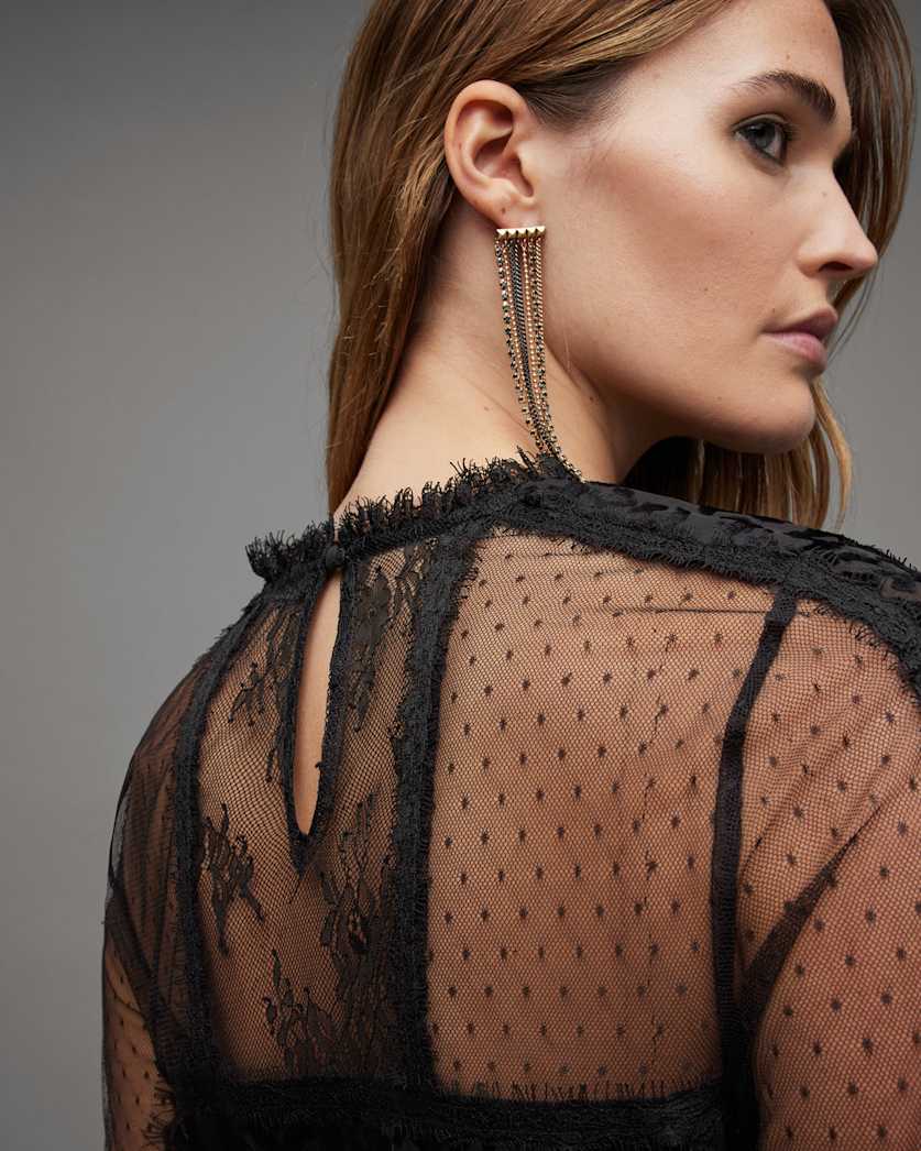 Mila Lace Trim Leopard Print Mesh Top