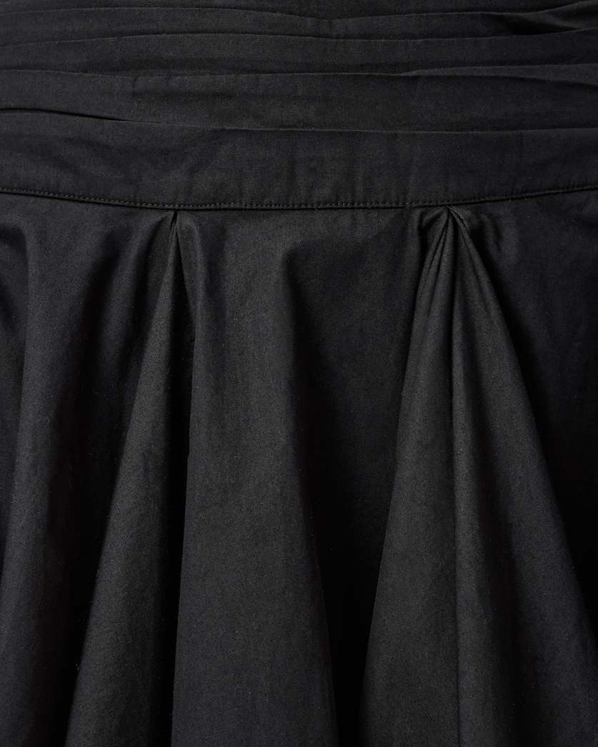 Tulip Black Cotton Mini Skirt