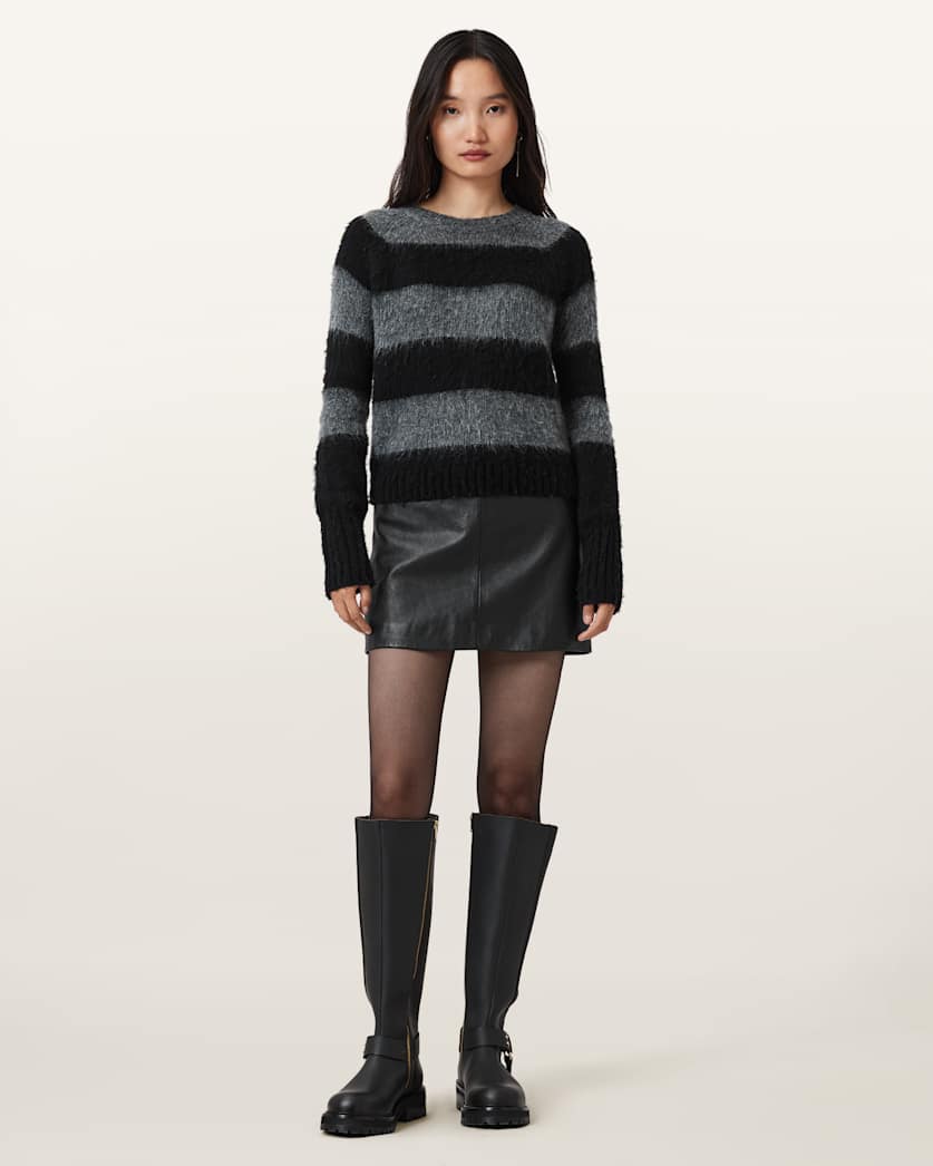 Renai Slim Fit Leather Mini Skirt