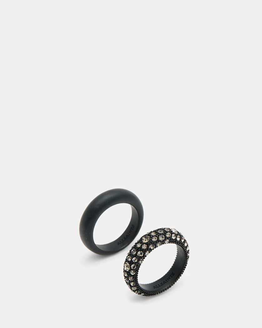 Celeste Chunky Silver Tone Ring Set