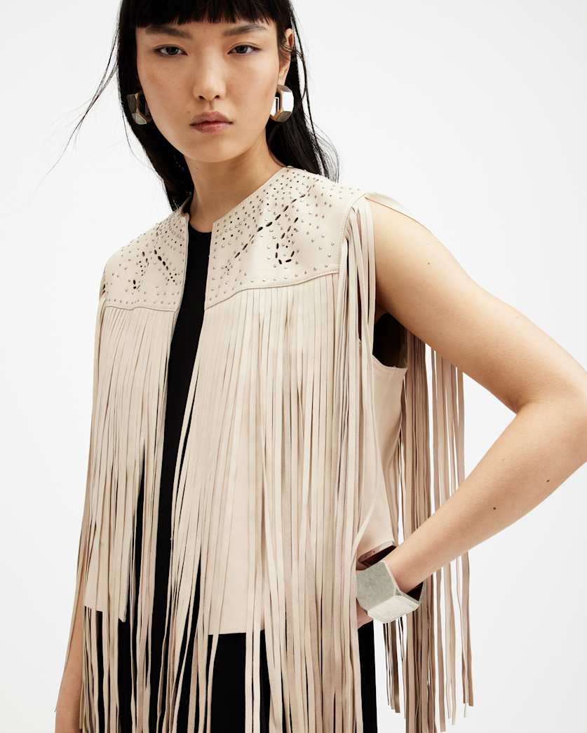 Elias Astral Leather Tassel Gilet