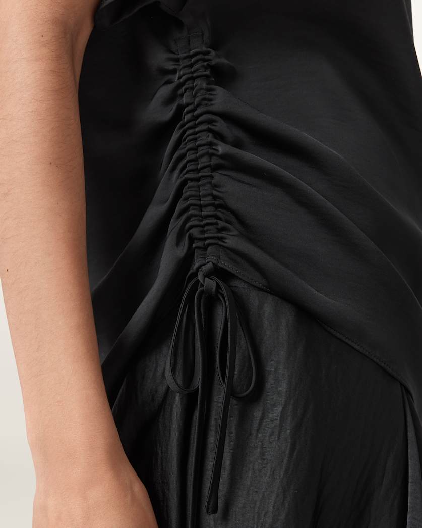 Leslie Satin Short Sleeve Top