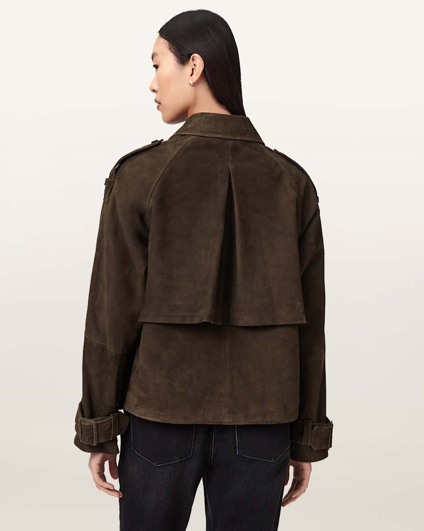 Reya Cropped Suede Mac